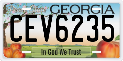 GA license plate CEV6235