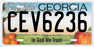 GA license plate CEV6236