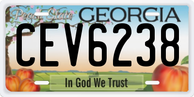 GA license plate CEV6238