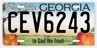 GA license plate CEV6243