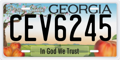 GA license plate CEV6245