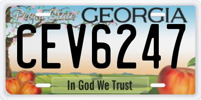 GA license plate CEV6247