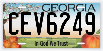 GA license plate CEV6249