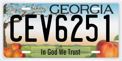 GA license plate CEV6251