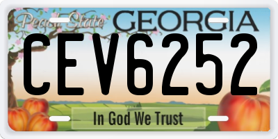 GA license plate CEV6252