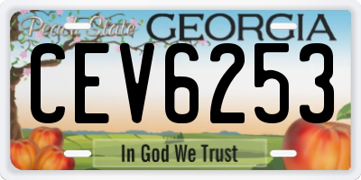 GA license plate CEV6253