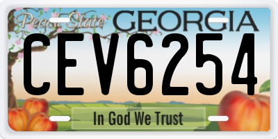 GA license plate CEV6254