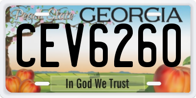 GA license plate CEV6260