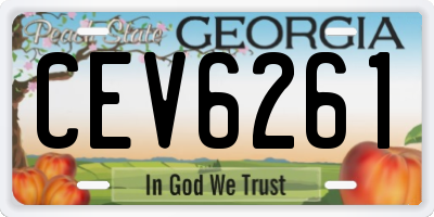 GA license plate CEV6261