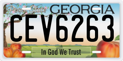 GA license plate CEV6263