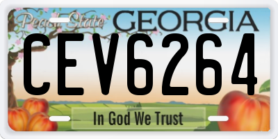 GA license plate CEV6264