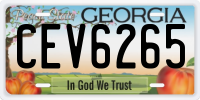 GA license plate CEV6265