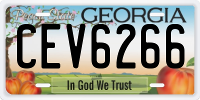 GA license plate CEV6266