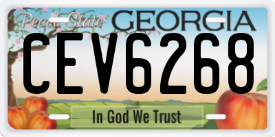 GA license plate CEV6268