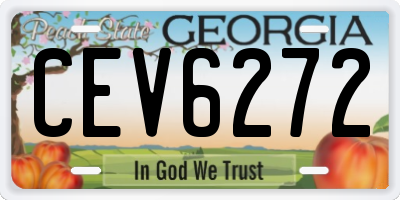 GA license plate CEV6272