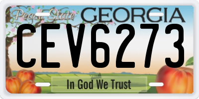 GA license plate CEV6273