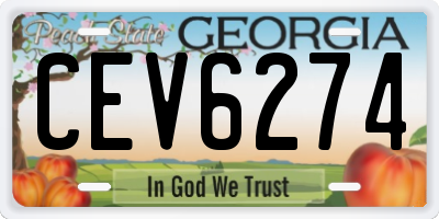 GA license plate CEV6274