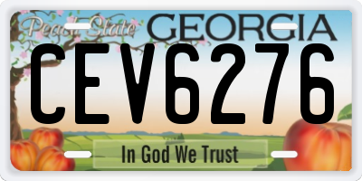 GA license plate CEV6276