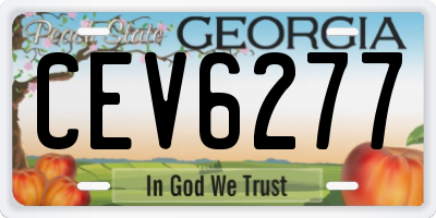 GA license plate CEV6277
