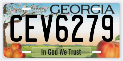 GA license plate CEV6279