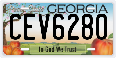 GA license plate CEV6280
