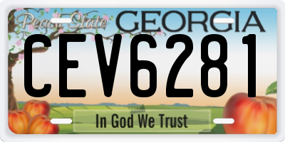 GA license plate CEV6281