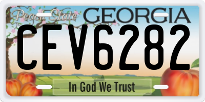 GA license plate CEV6282