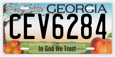 GA license plate CEV6284
