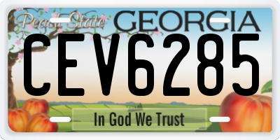 GA license plate CEV6285