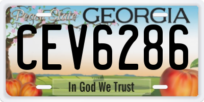 GA license plate CEV6286