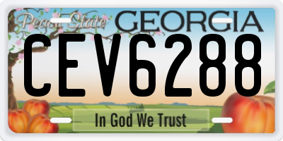 GA license plate CEV6288