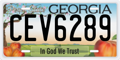 GA license plate CEV6289