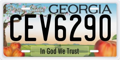 GA license plate CEV6290