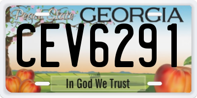 GA license plate CEV6291