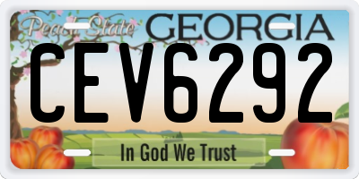 GA license plate CEV6292