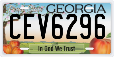 GA license plate CEV6296