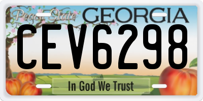 GA license plate CEV6298