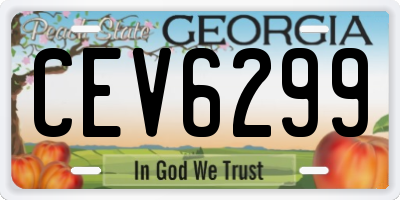 GA license plate CEV6299