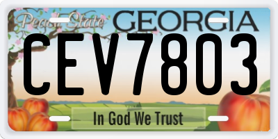 GA license plate CEV7803