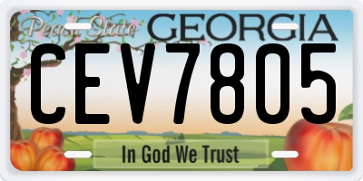 GA license plate CEV7805