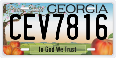 GA license plate CEV7816