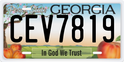 GA license plate CEV7819