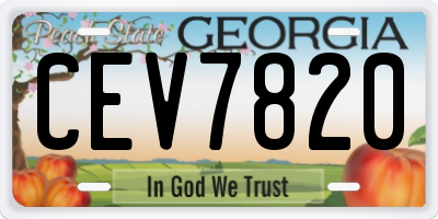 GA license plate CEV7820
