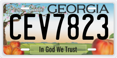 GA license plate CEV7823
