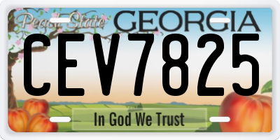 GA license plate CEV7825