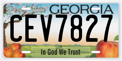 GA license plate CEV7827