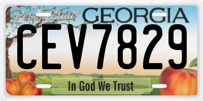 GA license plate CEV7829