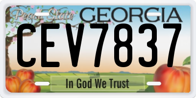 GA license plate CEV7837