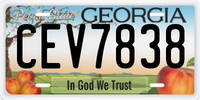 GA license plate CEV7838