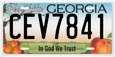 GA license plate CEV7841